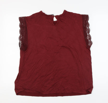 Womens UK Size 18 Marks and Spencer Red Basic Blouse
