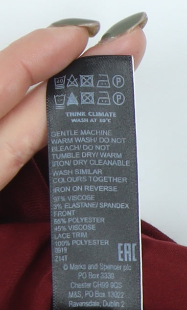 Womens UK Size 18 Marks and Spencer Red Basic Blouse
