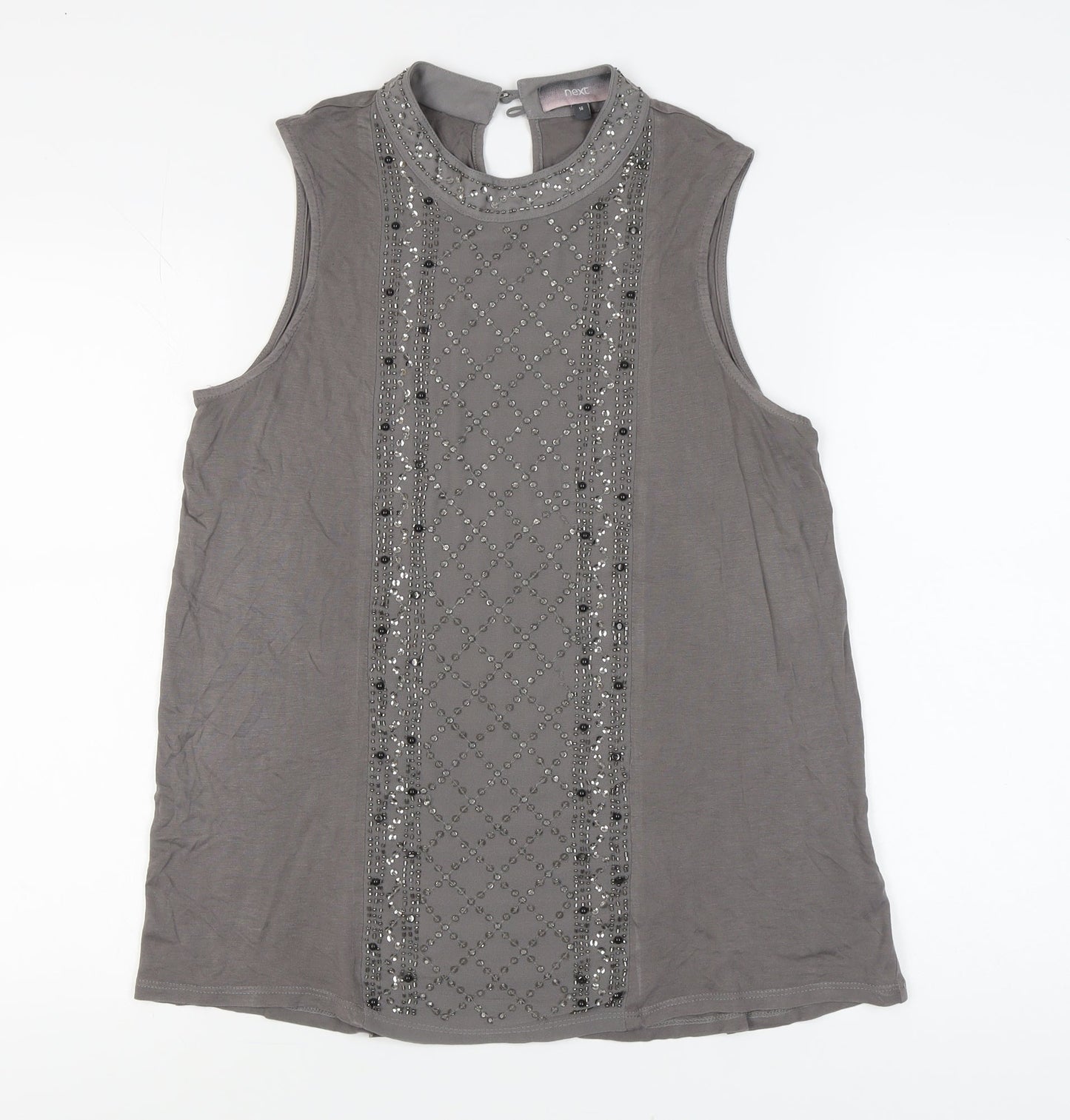 Womens UK Size 14 NEXT Grey Basic Blouse