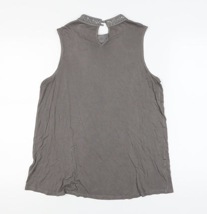 Womens UK Size 14 NEXT Grey Basic Blouse