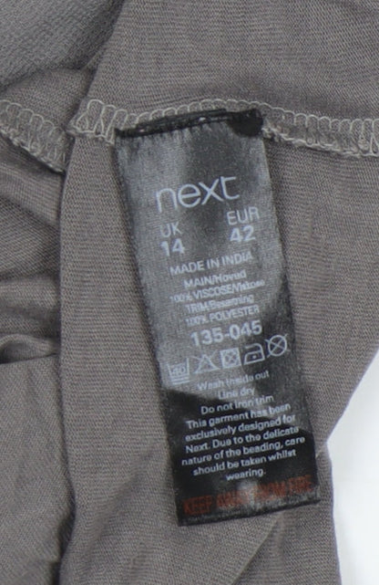 Womens UK Size 14 NEXT Grey Basic Blouse