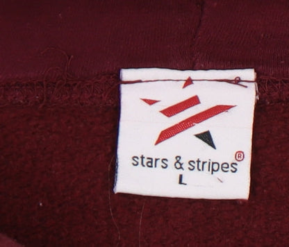 Stars & Stripes Unisex Red Large Pullover Hoodie