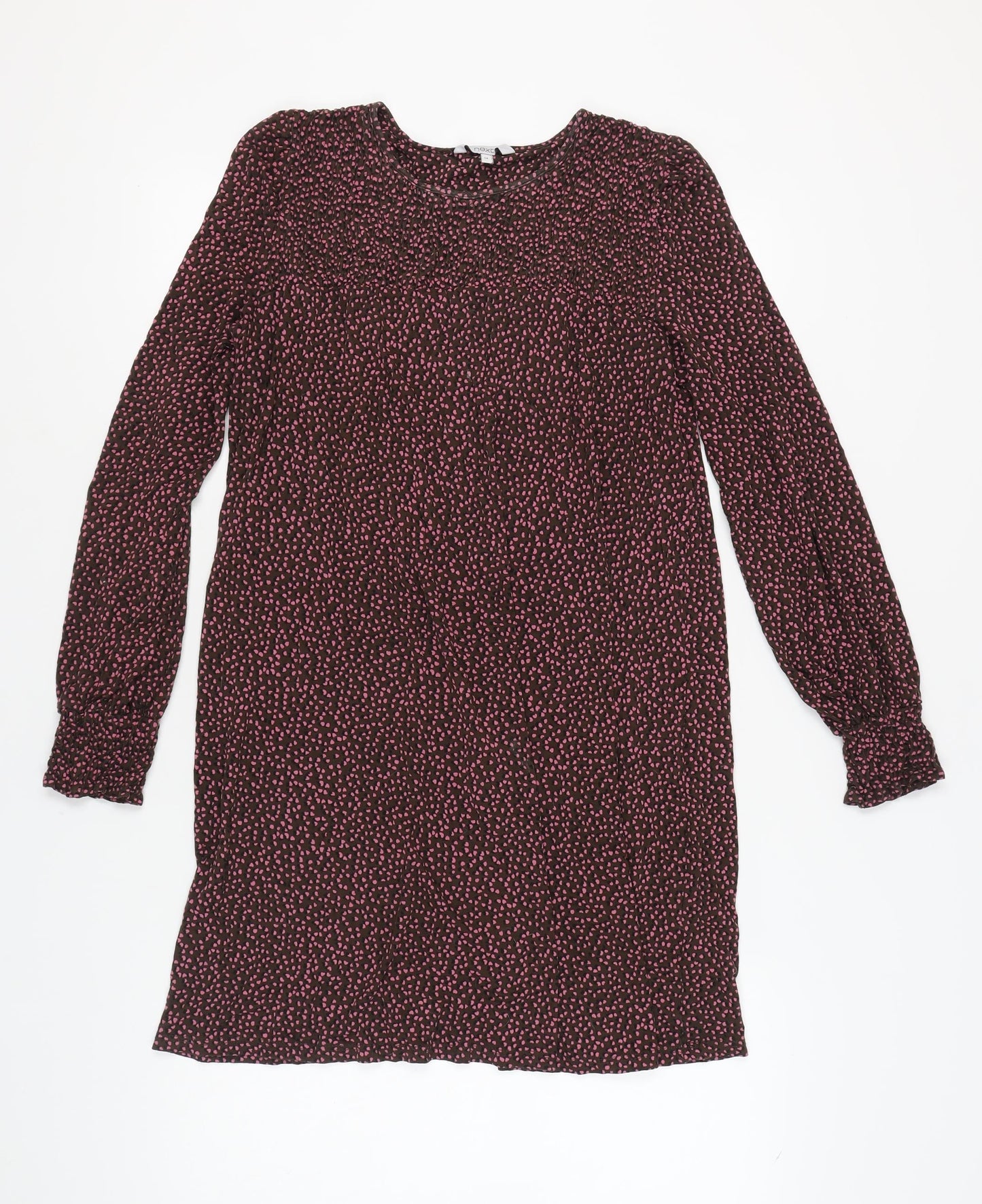 Next Women's Brown Knit Dress Long Sleeve Size 14