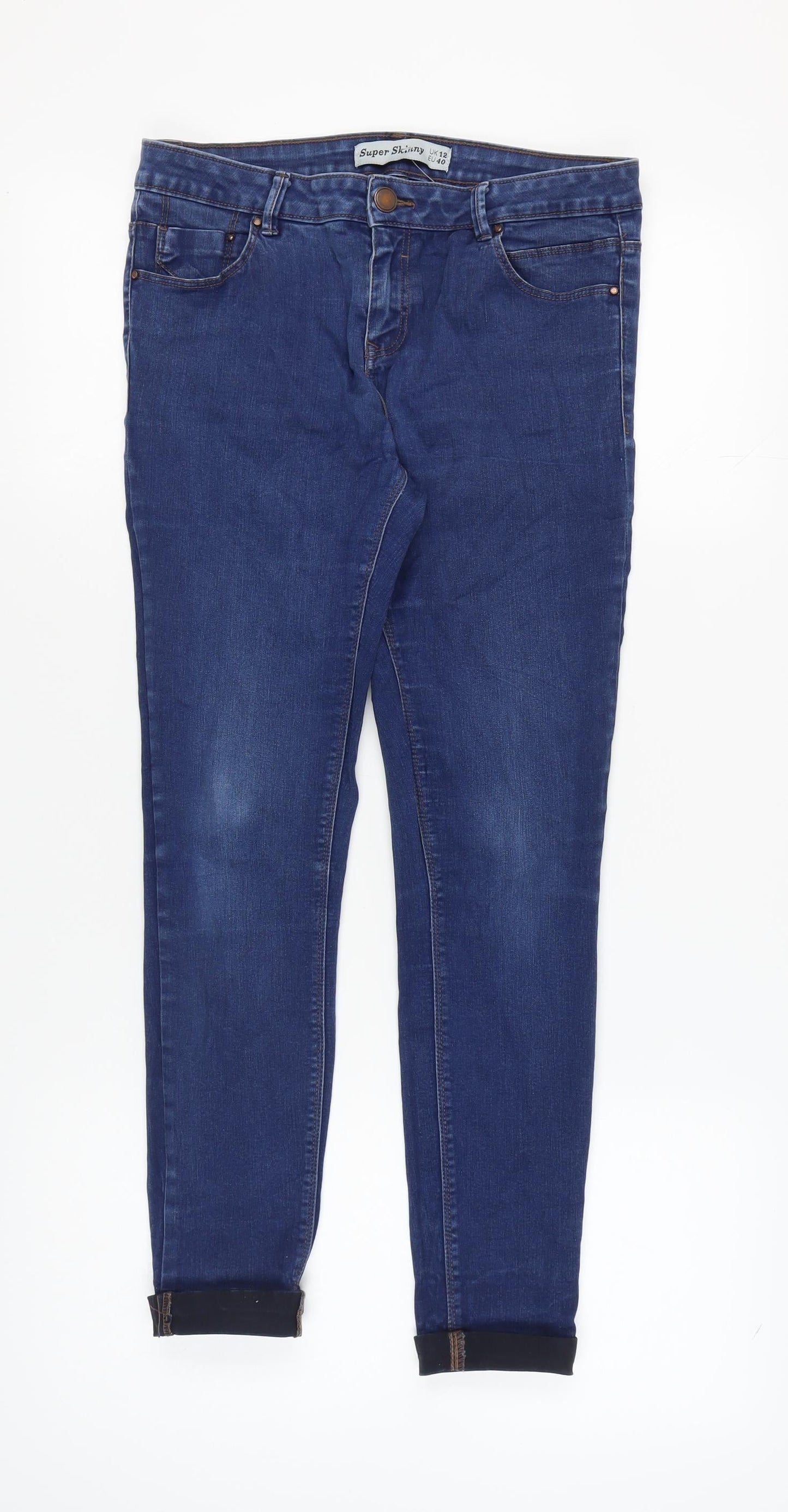 New Look Women's Blue Skinny Jeans Size 12