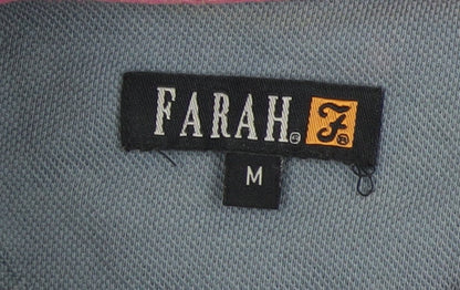 Farah Men's Pink Striped Polo Shirt, Size M, Casual Style