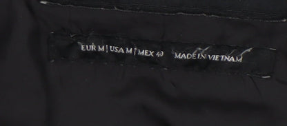 Zara Man Black Puffer Jacket Men's M Stand-Up Collar