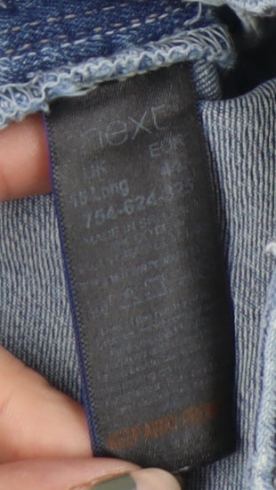 Next Women's Blue Skinny Jeans Size 10 Tall, Studded Accents