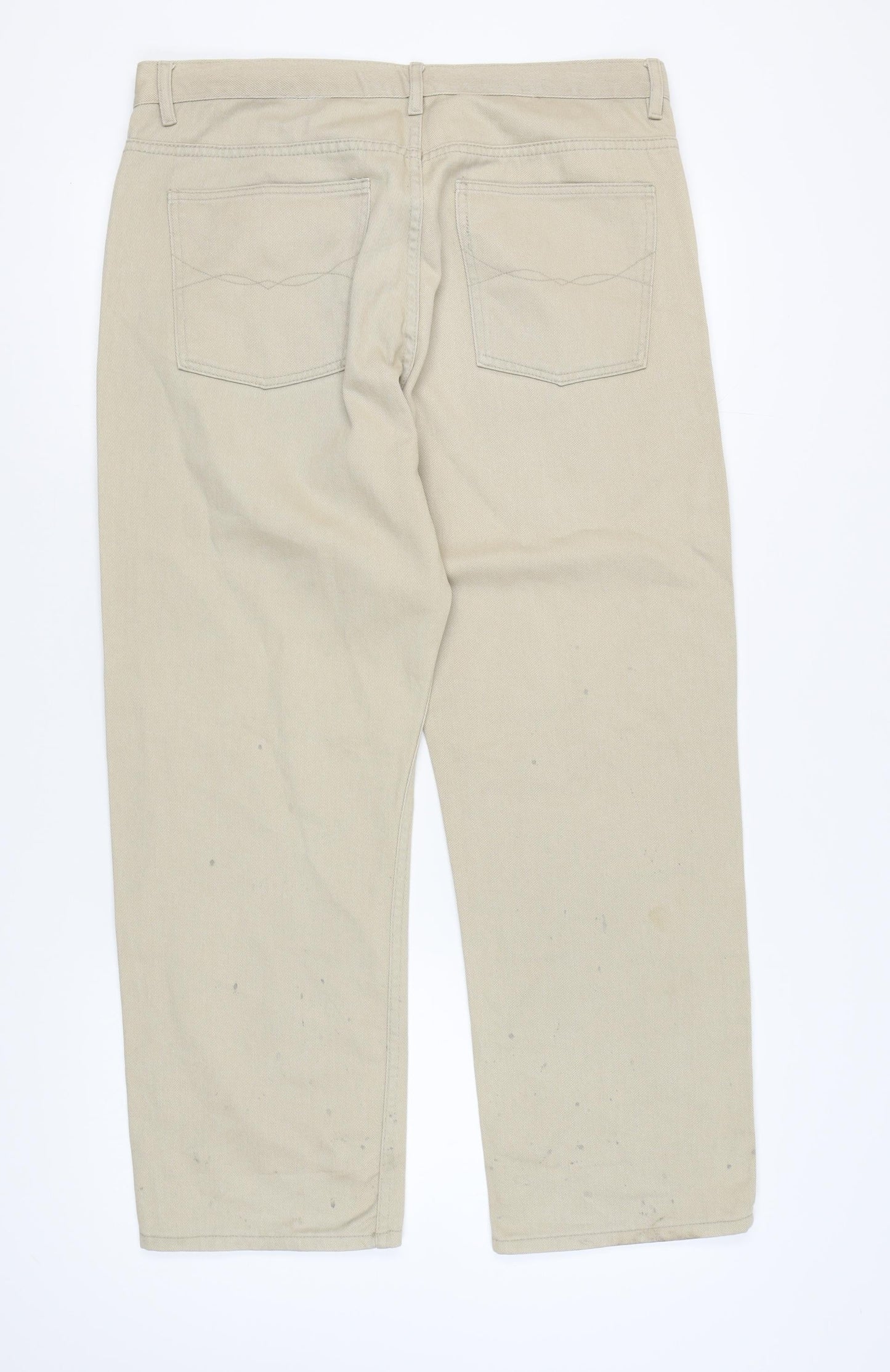 Mens UK Size 38S Salvage  Straight Beige Jeans