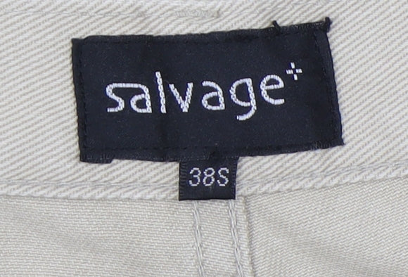 Mens UK Size 38S Salvage  Straight Beige Jeans