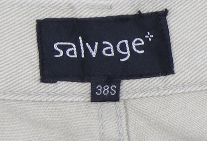 Mens UK Size 38S Salvage  Straight Beige Jeans
