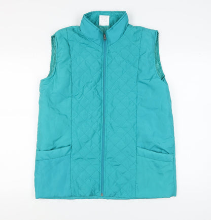 Womens UK Size M Anne De Lançay Blue Quilted Coat