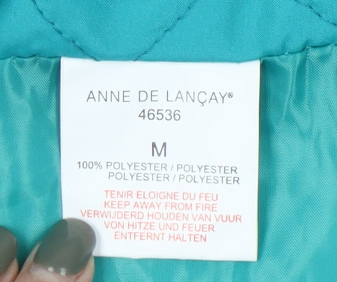 Womens UK Size M Anne De Lançay Blue Quilted Coat