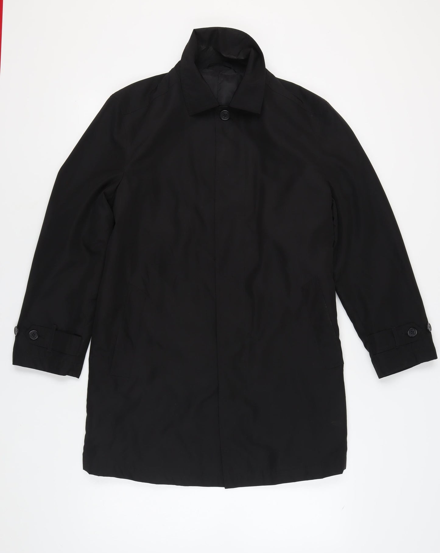 Mens UK Size S Marks and Spencer Black Overcoat