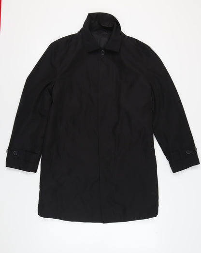 Mens UK Size S Marks and Spencer Black Overcoat