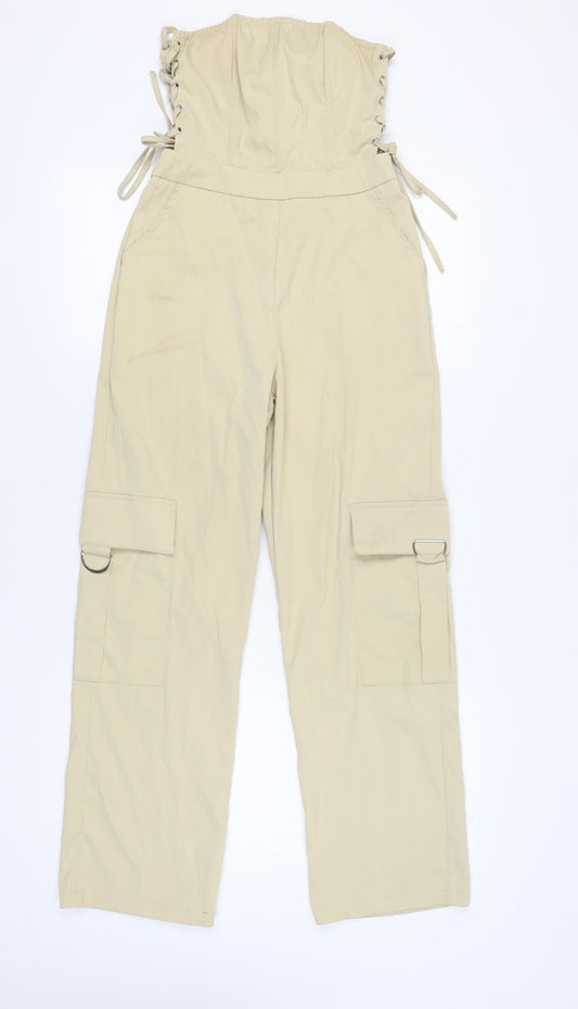 PrettyLittleThing Beige Petite Jumpsuit, Size 8, Casual Style