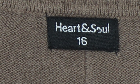 Heart & Soul Women's Brown Jumper Dress Size 16