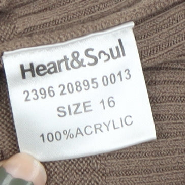 Heart & Soul Women's Brown Jumper Dress Size 16