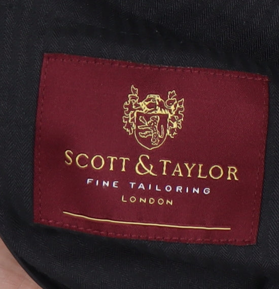 Scott & Taylor Men's Black Dress Pants 36R Regular Fit