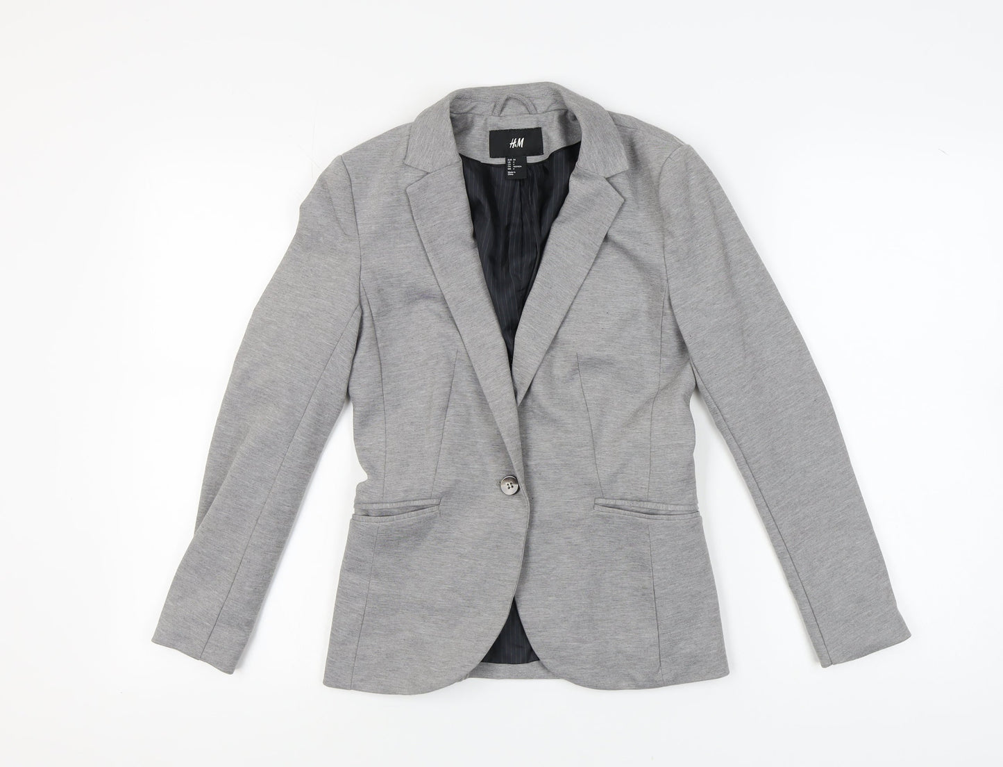 H&M Women's Grey Blazer, Size 6, Regular Fit