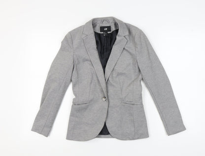 H&M Women's Grey Blazer, Size 6, Regular Fit