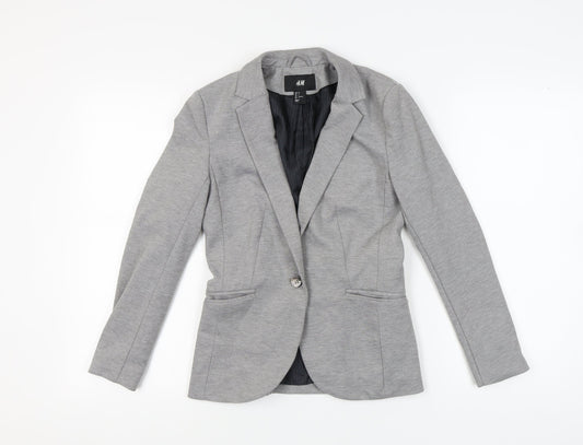 H&M Women's Grey Blazer, Size 6, Regular Fit