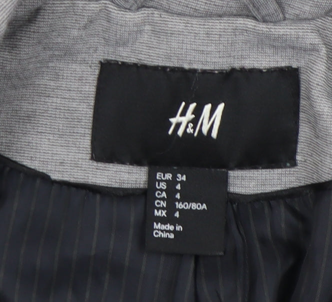 H&M Women's Grey Blazer, Size 6, Regular Fit