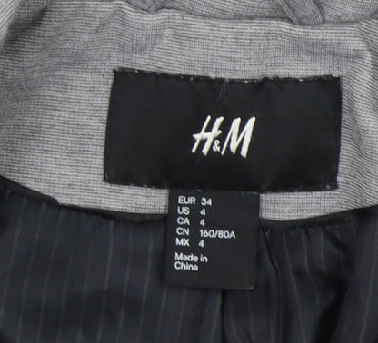 H&M Women's Grey Blazer, Size 6, Regular Fit