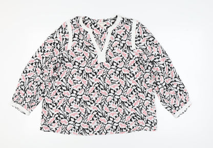 Womens UK Size 14 Per Una Multicoloured Basic Blouse