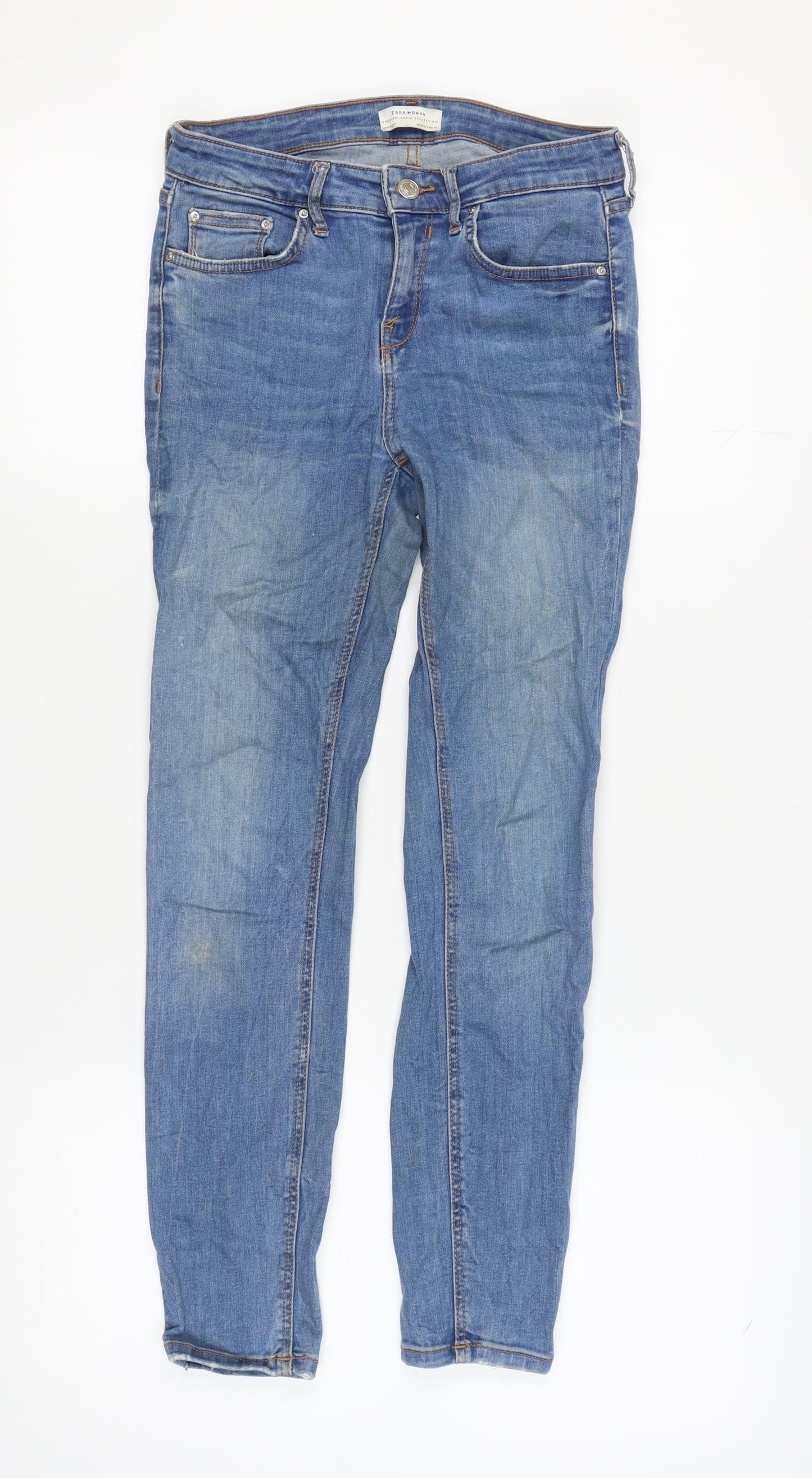 Zara Women's Blue Skinny Jeans Size 6