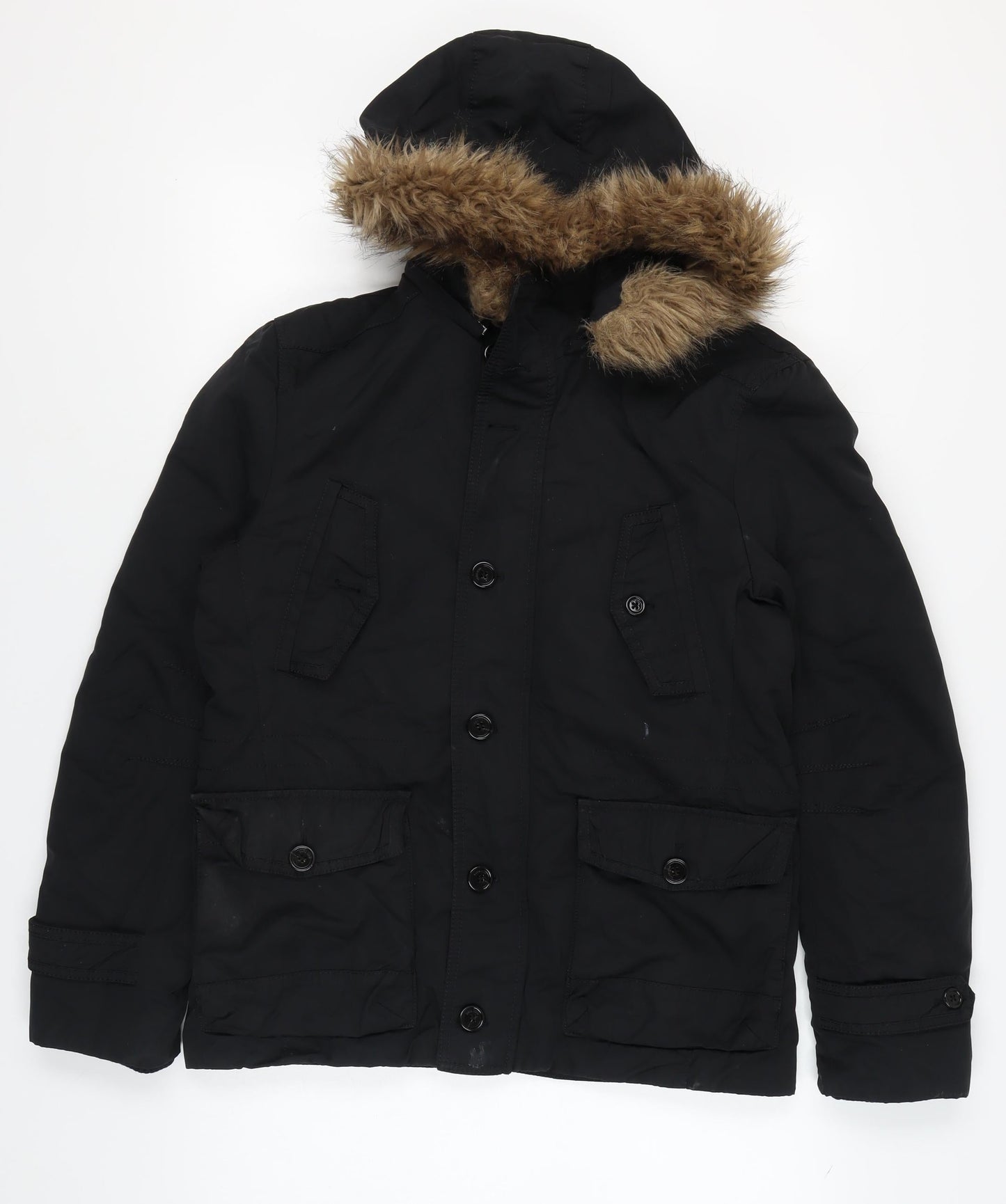 Zara Man Men's Black Parka Jacket L