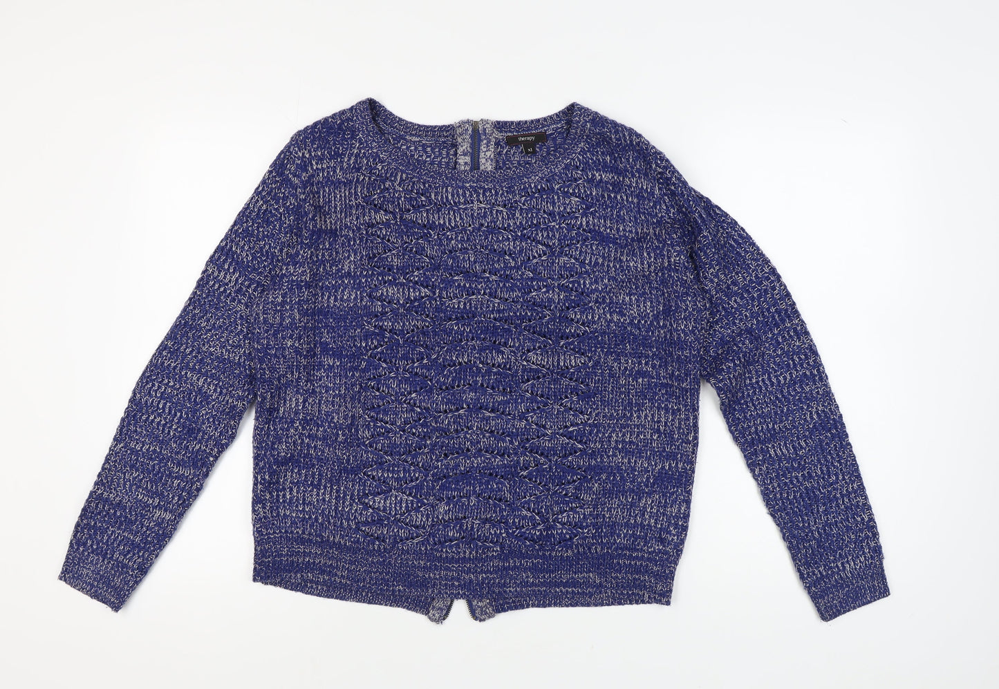Womens UK Size XL Therapy Blue Pullover Jumper
