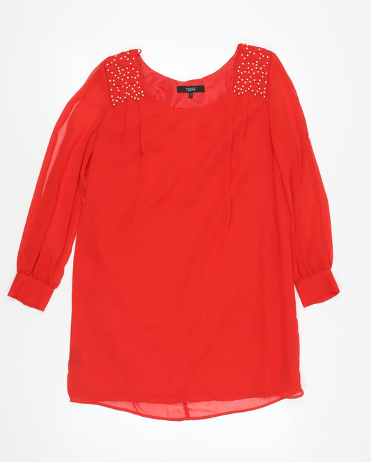 Next Women's Red Long Sleeve Dress, Size 14