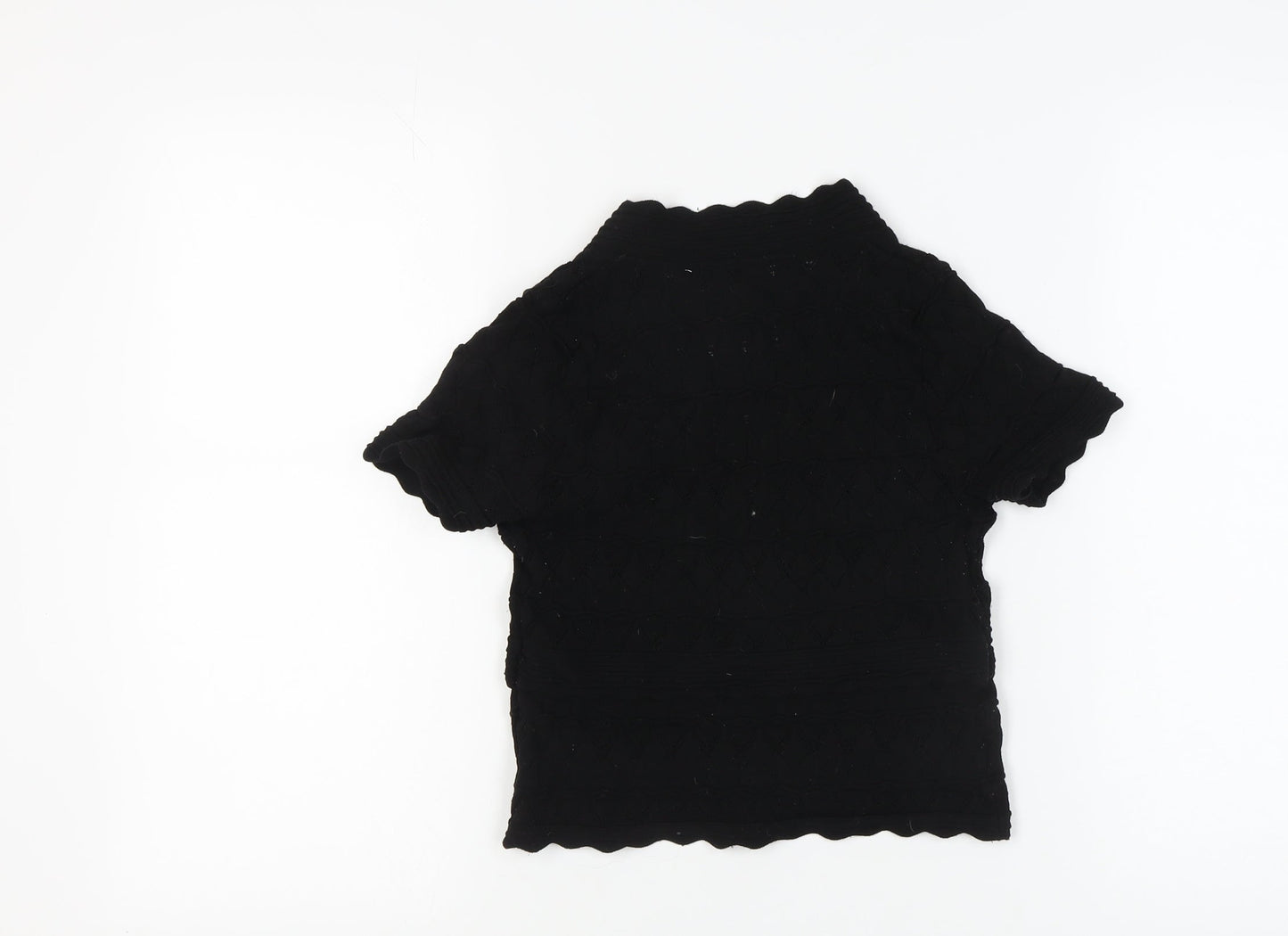 Womens UK Size 8 Zara Black Basic Blouse