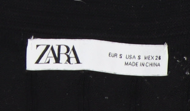 Womens UK Size 8 Zara Black Basic Blouse