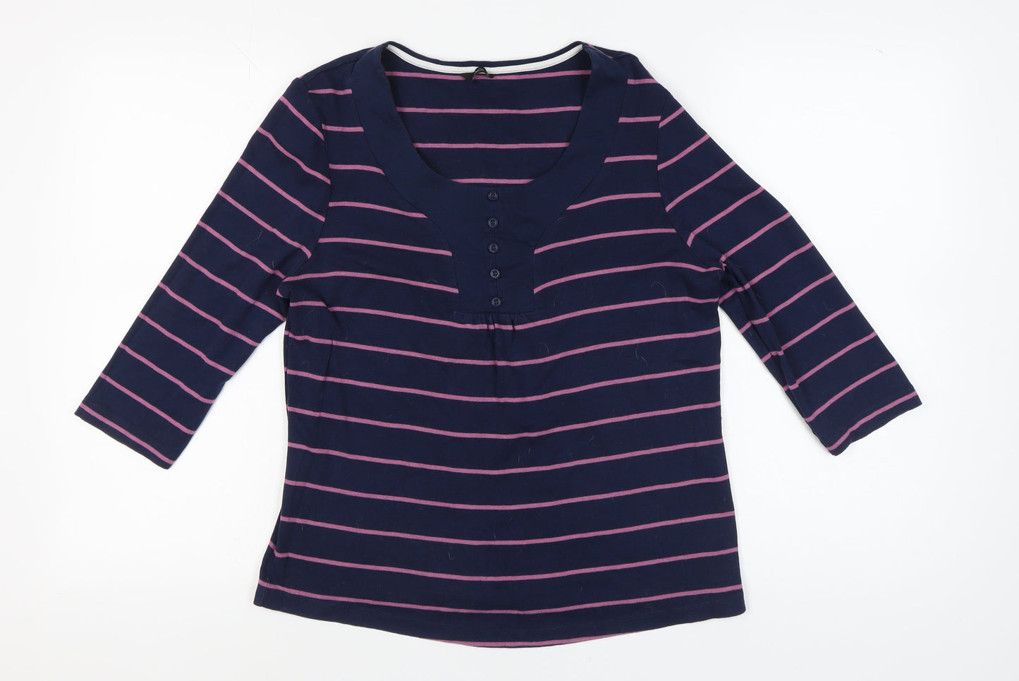 Womens UK Size 18 M&Co Blue Basic T-Shirt