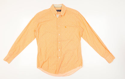 Pal Zileri Men's Orange Floral Button-Up Shirt L/S