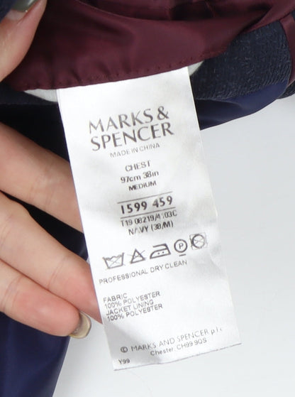 Mens UK Size 38 Marks and Spencer Regular Blue Suit Jacket