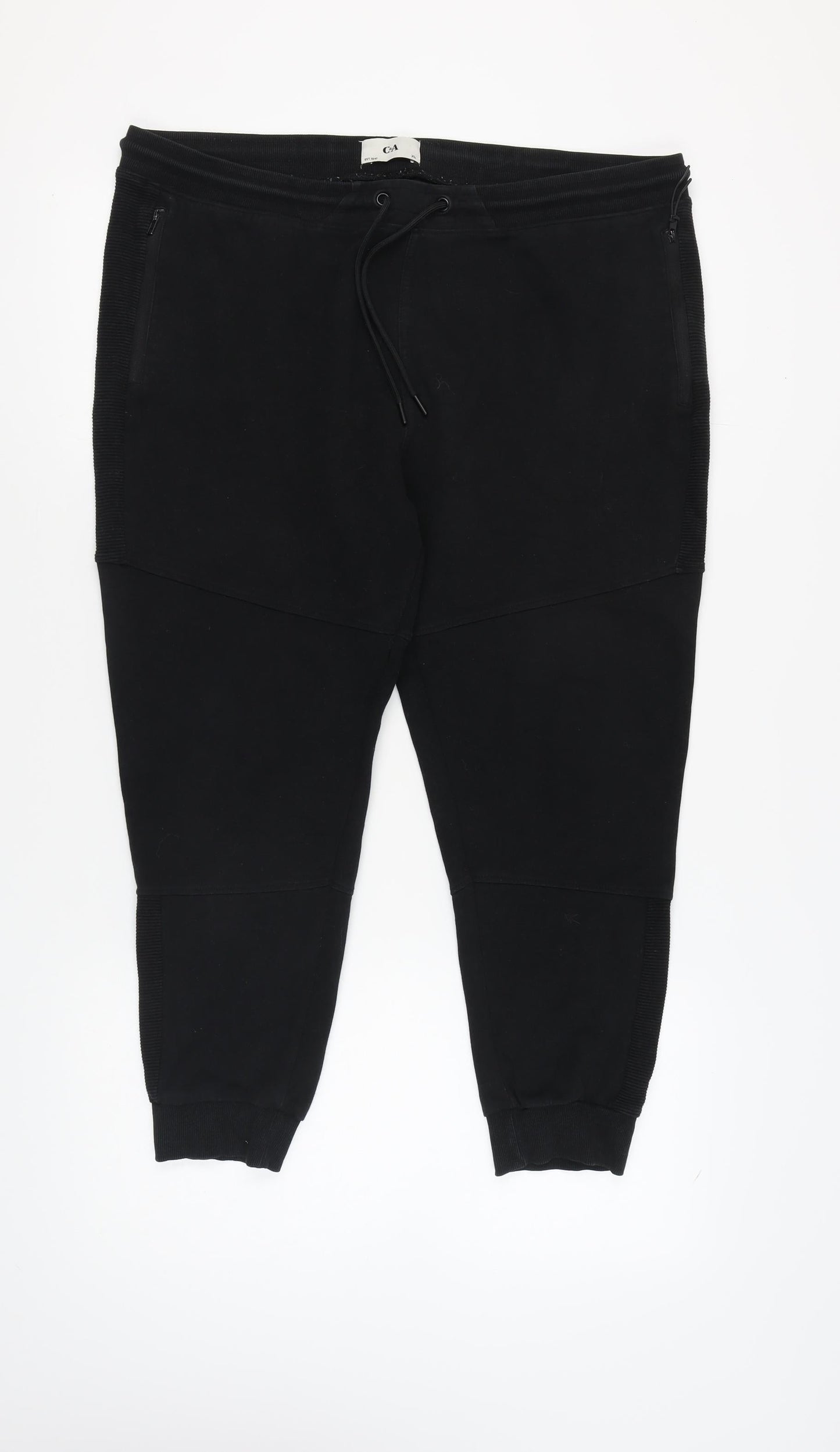 Unisex Adultss UK Size XL C&A Regular Fit Jogger Black Trousers