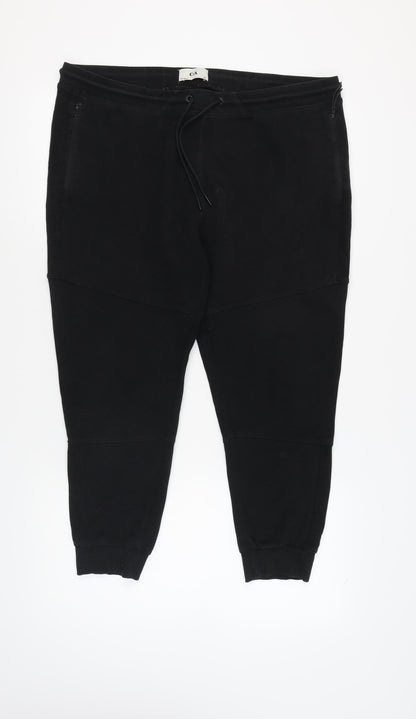 Unisex Adultss UK Size XL C&A Regular Fit Jogger Black Trousers