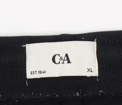 Unisex Adultss UK Size XL C&A Regular Fit Jogger Black Trousers