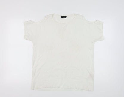 Womens UK Size M Wallis White Basic T-Shirt