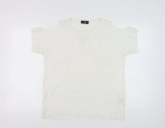 Womens UK Size M Wallis White Basic T-Shirt