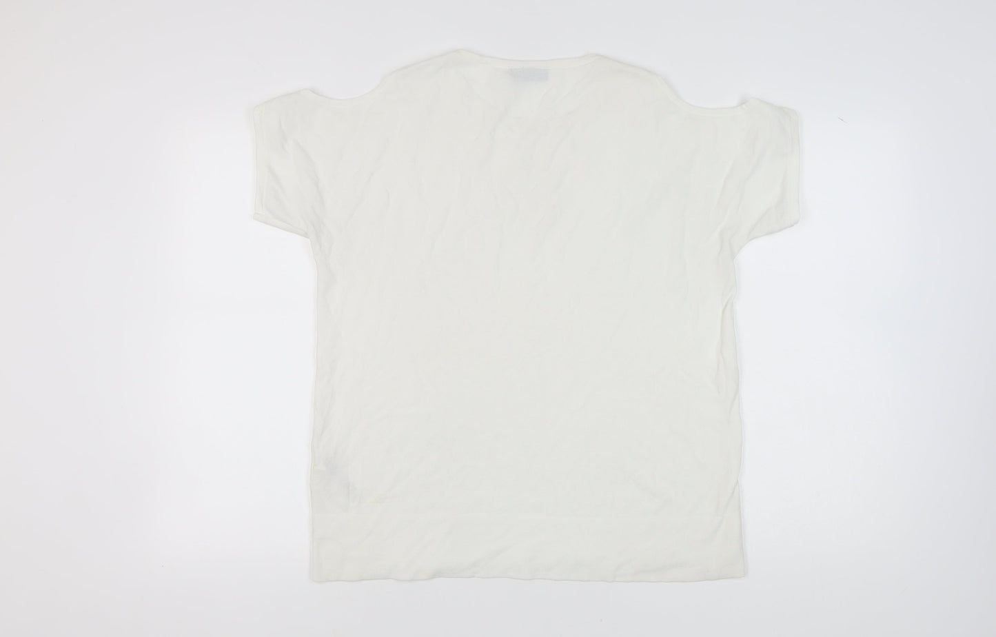 Womens UK Size M Wallis White Basic T-Shirt