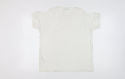 Womens UK Size M Wallis White Basic T-Shirt
