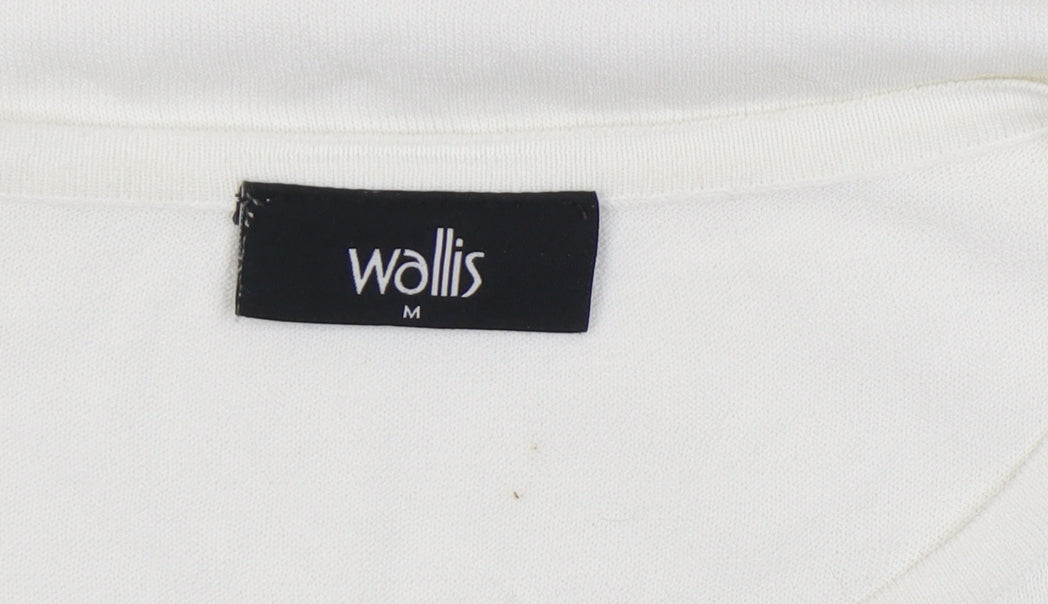 Womens UK Size M Wallis White Basic T-Shirt