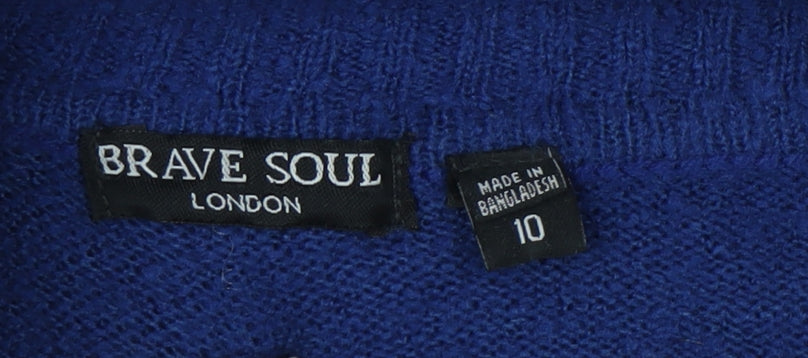 Womens UK Size 10 Brave Soul Blue Pullover Jumper