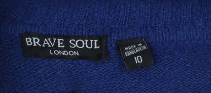 Womens UK Size 10 Brave Soul Blue Pullover Jumper