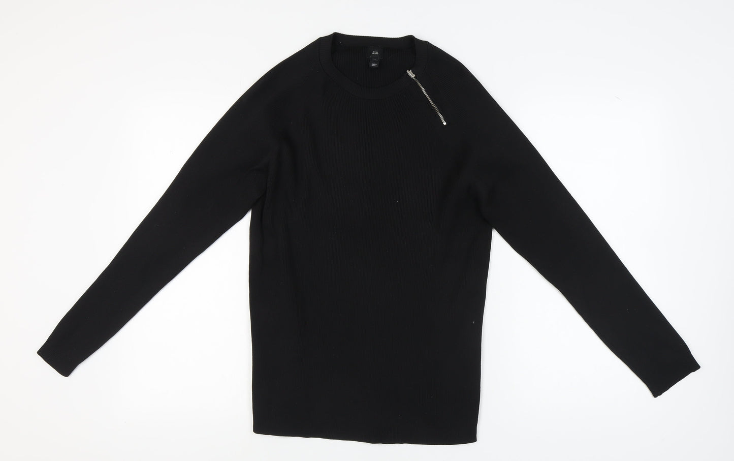 Womens UK Size L River Island Black Basic T-Shirt