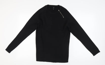 Womens UK Size L River Island Black Basic T-Shirt