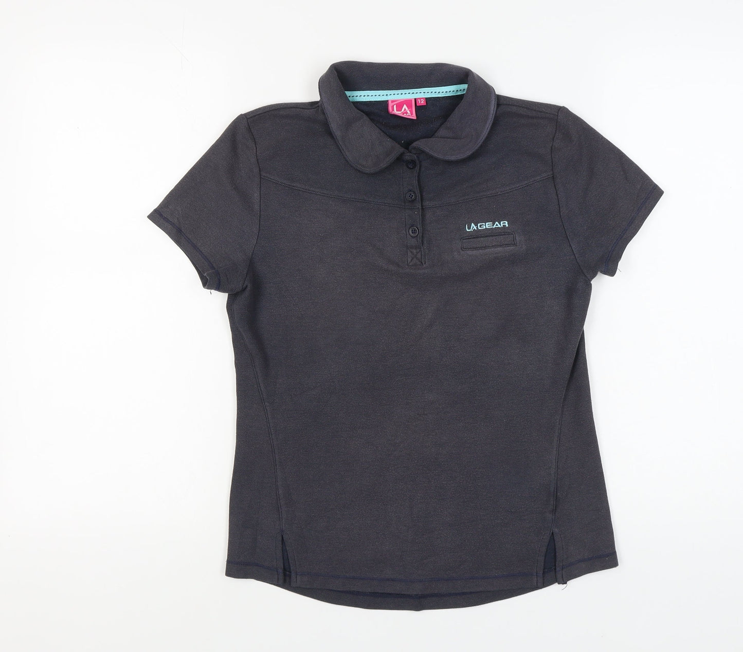 Womens UK Size 12 LA Gear Black Basic Polo